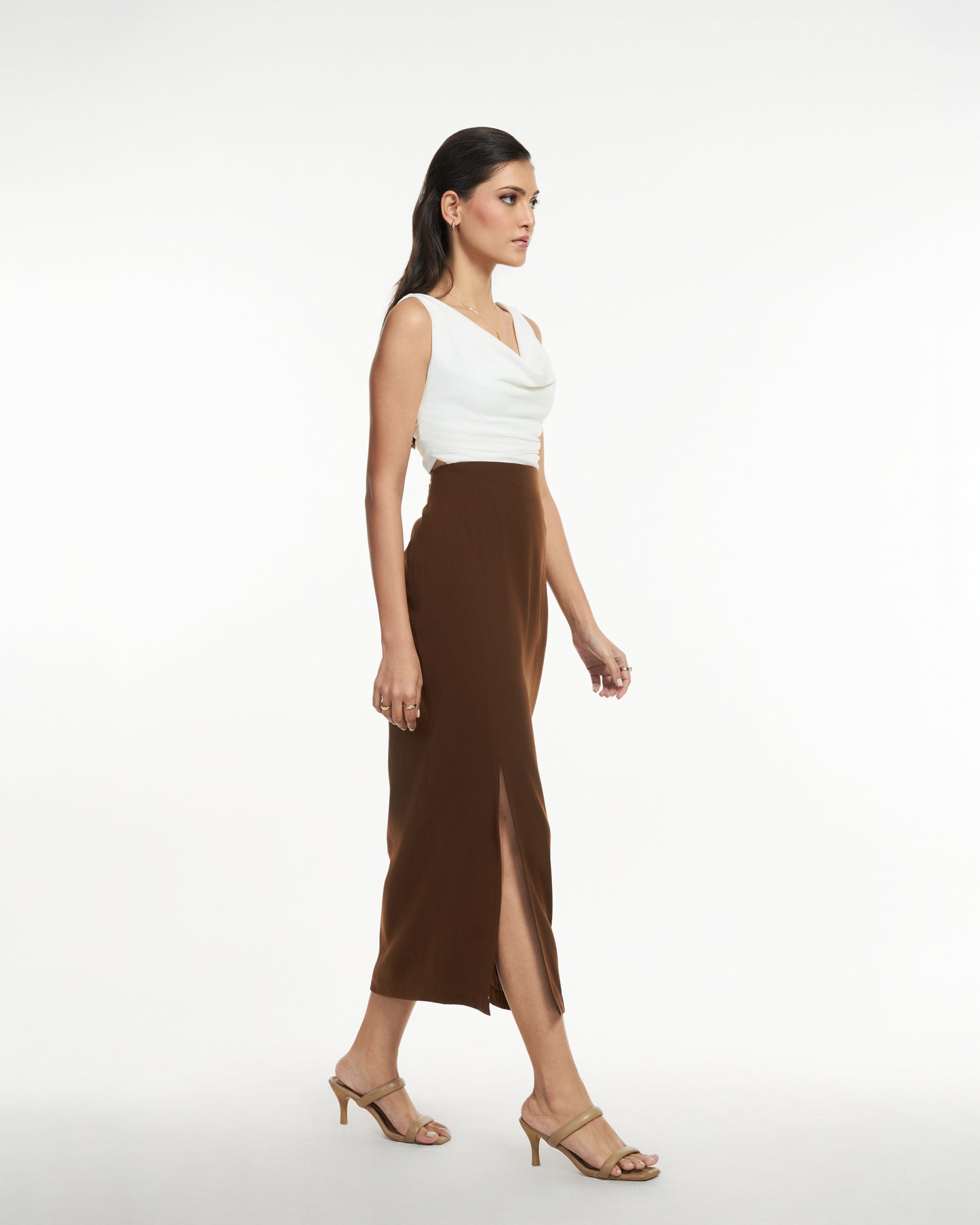 Cinnamon Slit Skirt