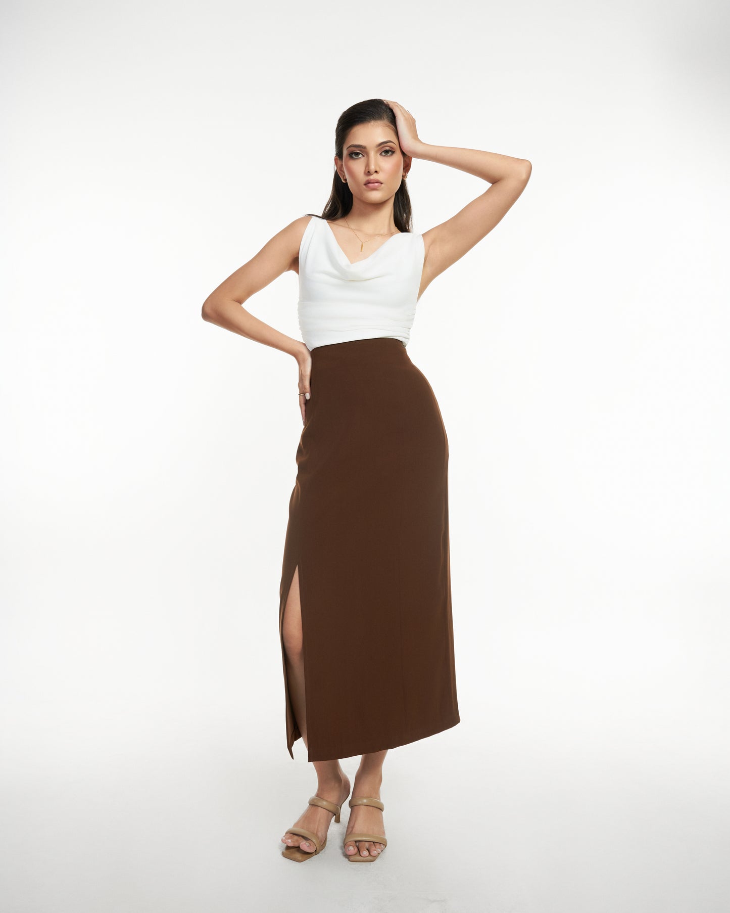 Cinnamon Slit Skirt